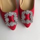 Manolo Blahnik Red Satin Hangisi 105mm Pumps