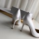 Manolo Blahnik White Satin Hangisi 105mm Pumps