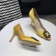 Manolo Blahnik Yellow Satin Hangisi 105mm Pumps