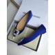 Manolo Blahnik Hangisi Flats In Blue Satin