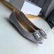 Manolo Blahnik Hangisi Flats In Grey Satin