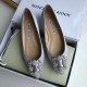 Manolo Blahnik Hangisi Flats In Grey Satin