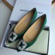 Manolo Blahnik Hangisi Flats In Green Satin