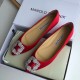 Manolo Blahnik Hangisi Flats In Red Satin