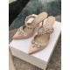 Manolo Blahnik Lurum 90mm Mules In Nude Satin With Crystal