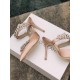 Manolo Blahnik Lurum 90mm Mules In Nude Satin With Crystal