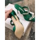 Manolo Blahnik Lurum 90mm Mules In Green Satin With Crystal