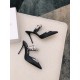 Manolo Blahnik Lurum 90mm Mules In Black Satin With Crystal