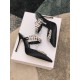 Manolo Blahnik Lurum 90mm Mules In Black Satin With Crystal