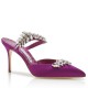 Manolo Blahnik Lurum 90mm Mules In Purple Satin With Crystal