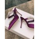 Manolo Blahnik Lurum 90mm Mules In Purple Satin With Crystal