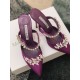 Manolo Blahnik Lurum 90mm Mules In Purple Satin With Crystal