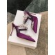 Manolo Blahnik Lurum 90mm Mules In Purple Satin With Crystal