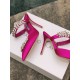 Manolo Blahnik Lurum 90mm Mules In Rose Satin With Crystal