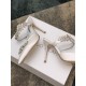 Manolo Blahnik Lurum 90mm Mules In White Satin With Crystal