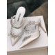 Manolo Blahnik Lurum 90mm Mules In White Satin With Crystal