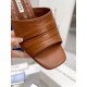 Manolo Blahnik Picoux 70mm Sandals In Brown Lambskin