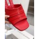 Manolo Blahnik Picoux 70mm Sandals In Red Lambskin