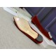 Manolo Blahnik Hangisi Flats In Red Velvet with Crystal Buckle