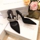 Manolo Blahnik Lutara Crystal 90mm Mules In Black Satin