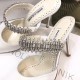 Manolo Blahnik Lutara Crystal 90mm Mules In White Satin