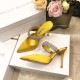 Manolo Blahnik Lutara Crystal 90mm Mules In Yellow Satin