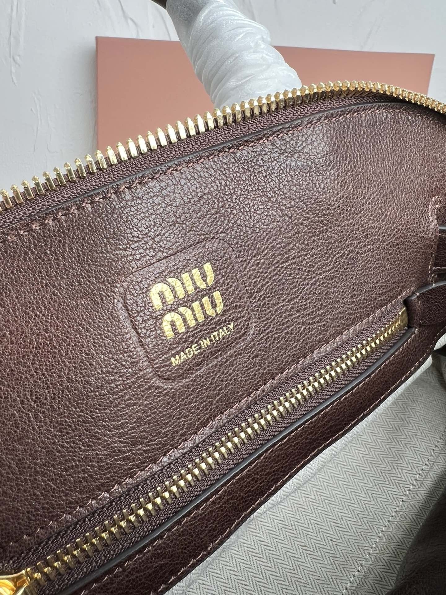 Miu Miu Aventure Small Top-handle Bag in Briarwood Nappa Leather