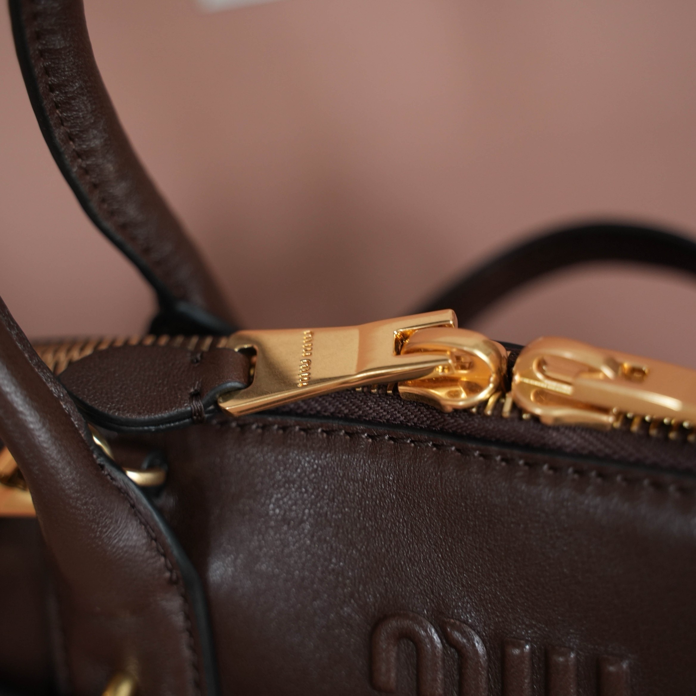 Miu Miu Aventure Medium Top-handle Bag in Briarwood Nappa Leather