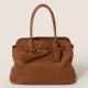 Miu Miu Aventure Large Shopper Bag in Brown Nappa Leather