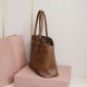 Miu Miu Aventure Large Shopper Bag in Brown Nappa Leather