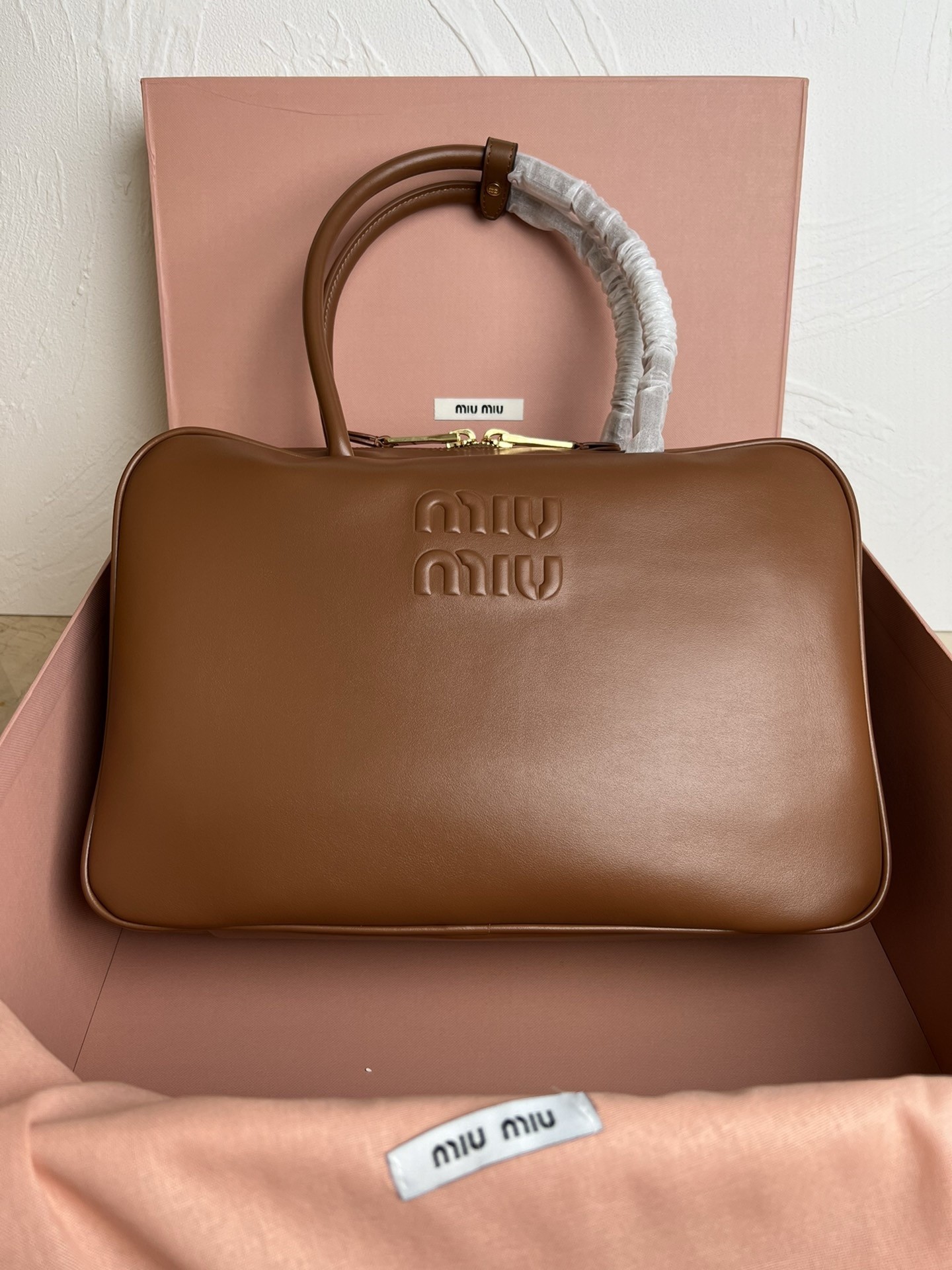 Miu Miu Beau Top-handle Bag in Brown Leather