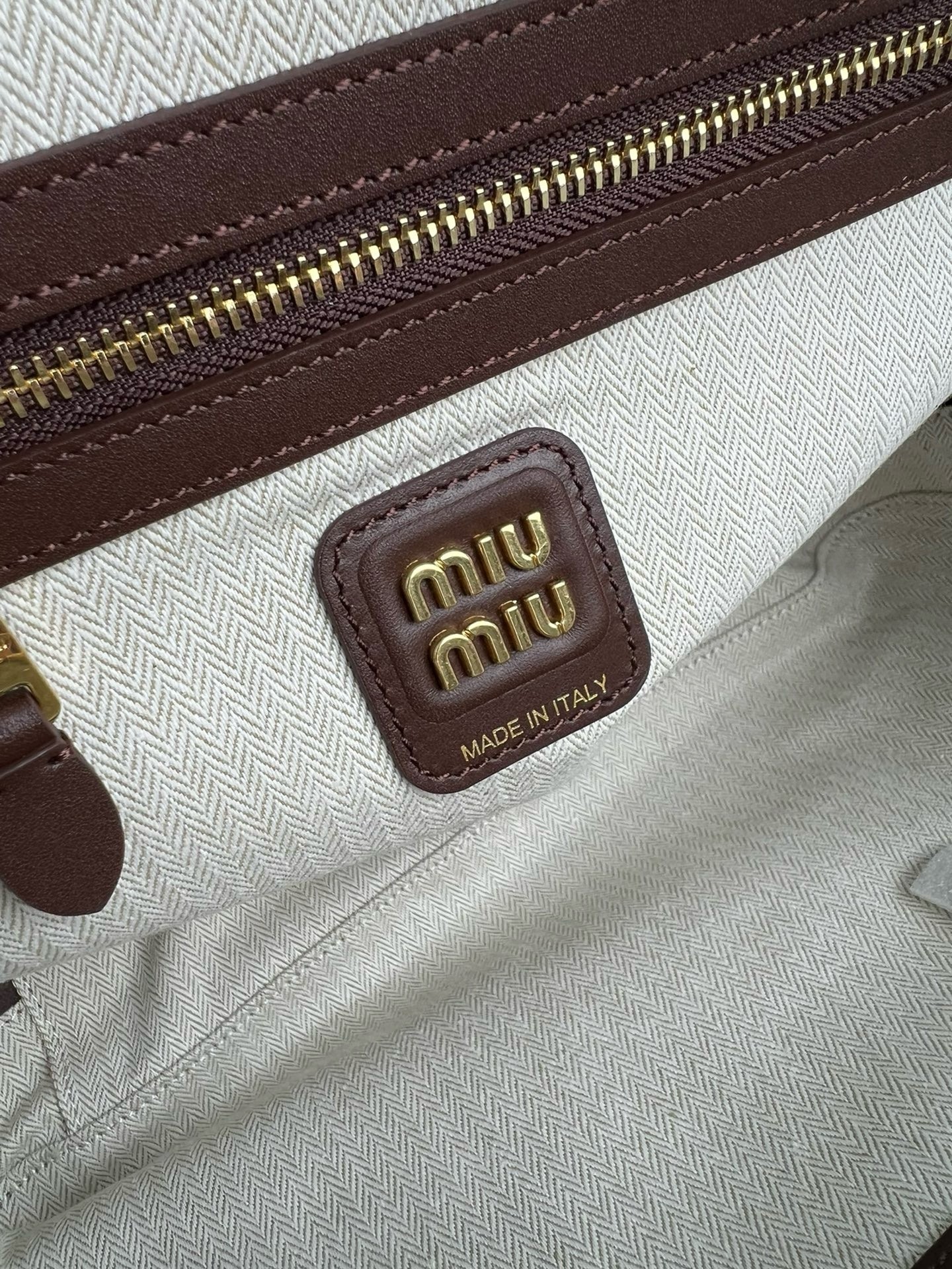 Miu Miu Beau Top-handle Bag in Brown Suede Calfskin