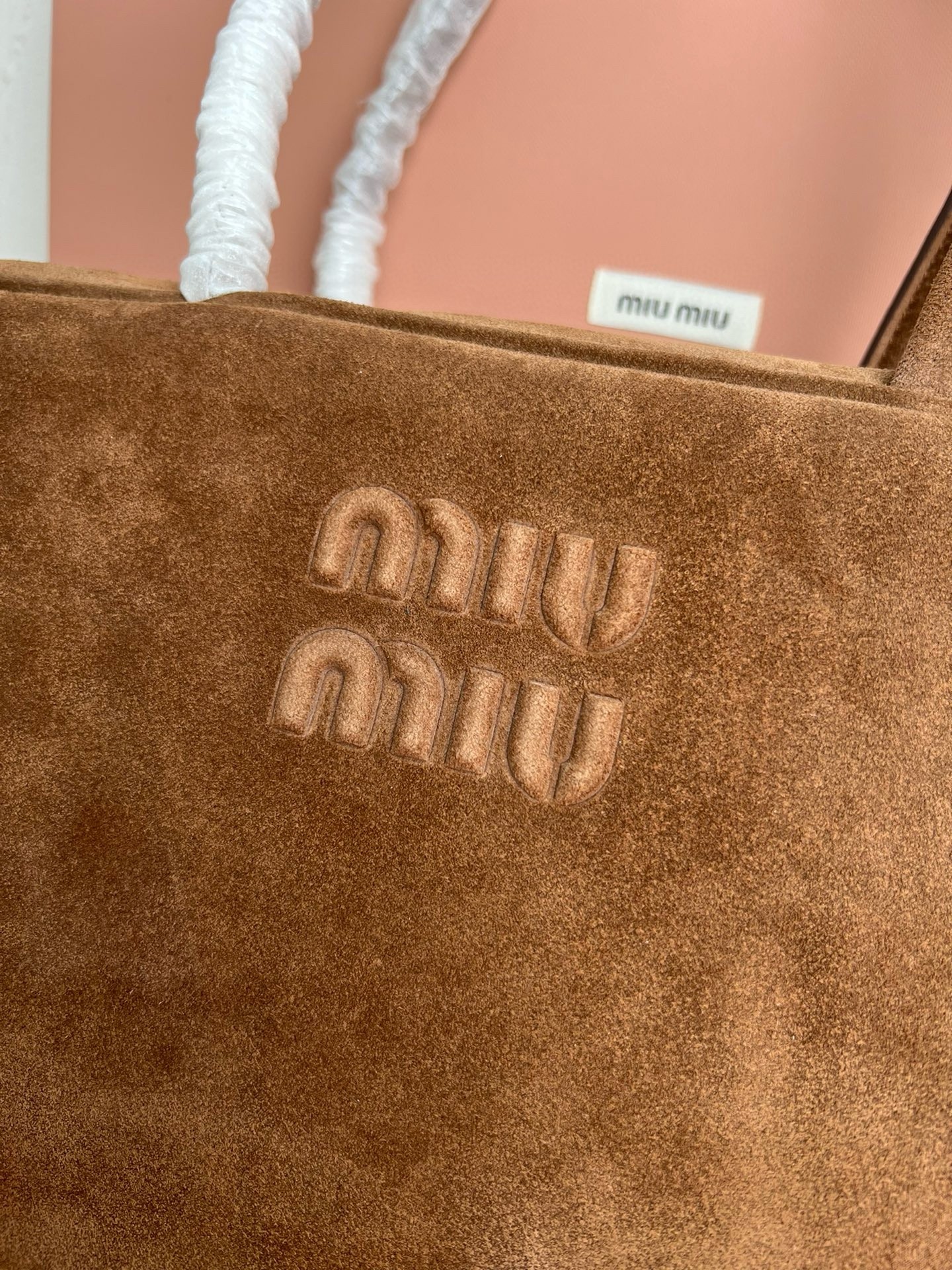 Miu Miu Beau Top-handle Bag in Brown Suede Calfskin