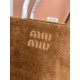 Miu Miu Beau Top-handle Bag in Brown Suede Calfskin