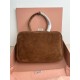 Miu Miu Beau Top-handle Bag in Brown Suede Calfskin