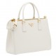 Prada Galleria Medium Bag In White Saffiano Leather