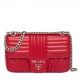 Prada Diagramme Flap Bag In Red Calfskin