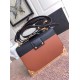 Prada Cahier Shoulder Bag In Brown/Black Leather