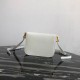 Prada Embleme Shoulder Bag In White Saffiano Leather