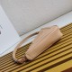 Prada Triangle Pouch Bag In Beige Leather