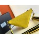 Prada Triangle Shoulder Bag In Yellow Saffiano Leather