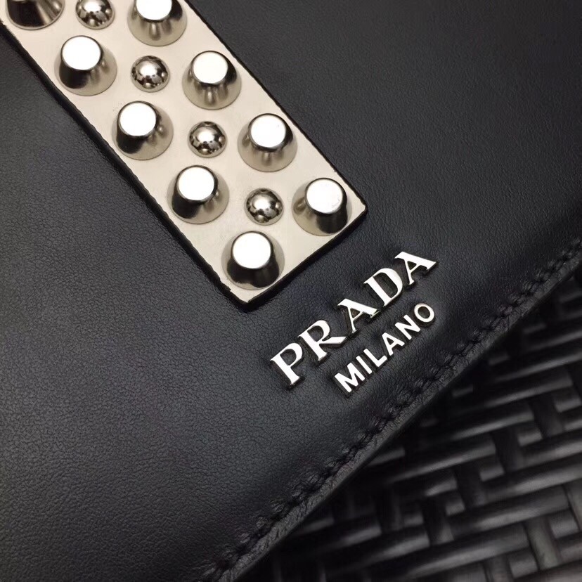 Prada Elektra Shoulder Bag In Black Calfskin