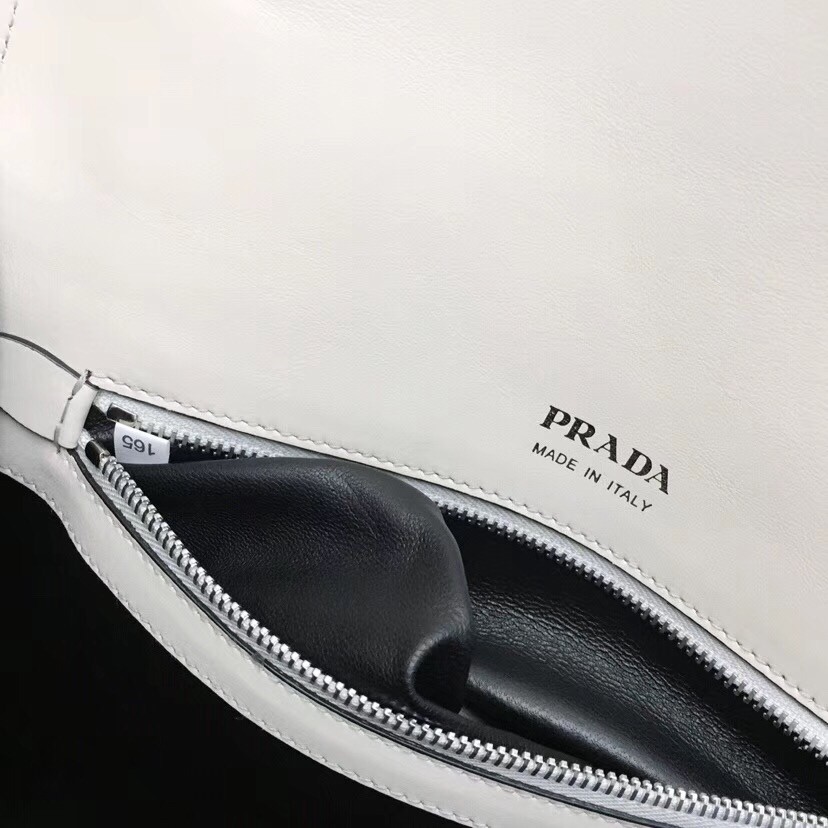 Prada Elektra Shoulder Bag In White Calfskin