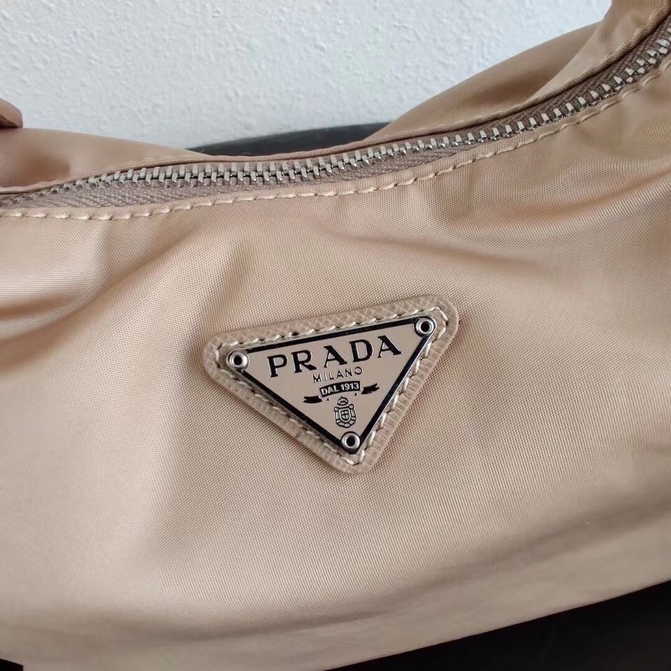 Prada Beige Nylon Re-Edition 2006 Hobo Bag