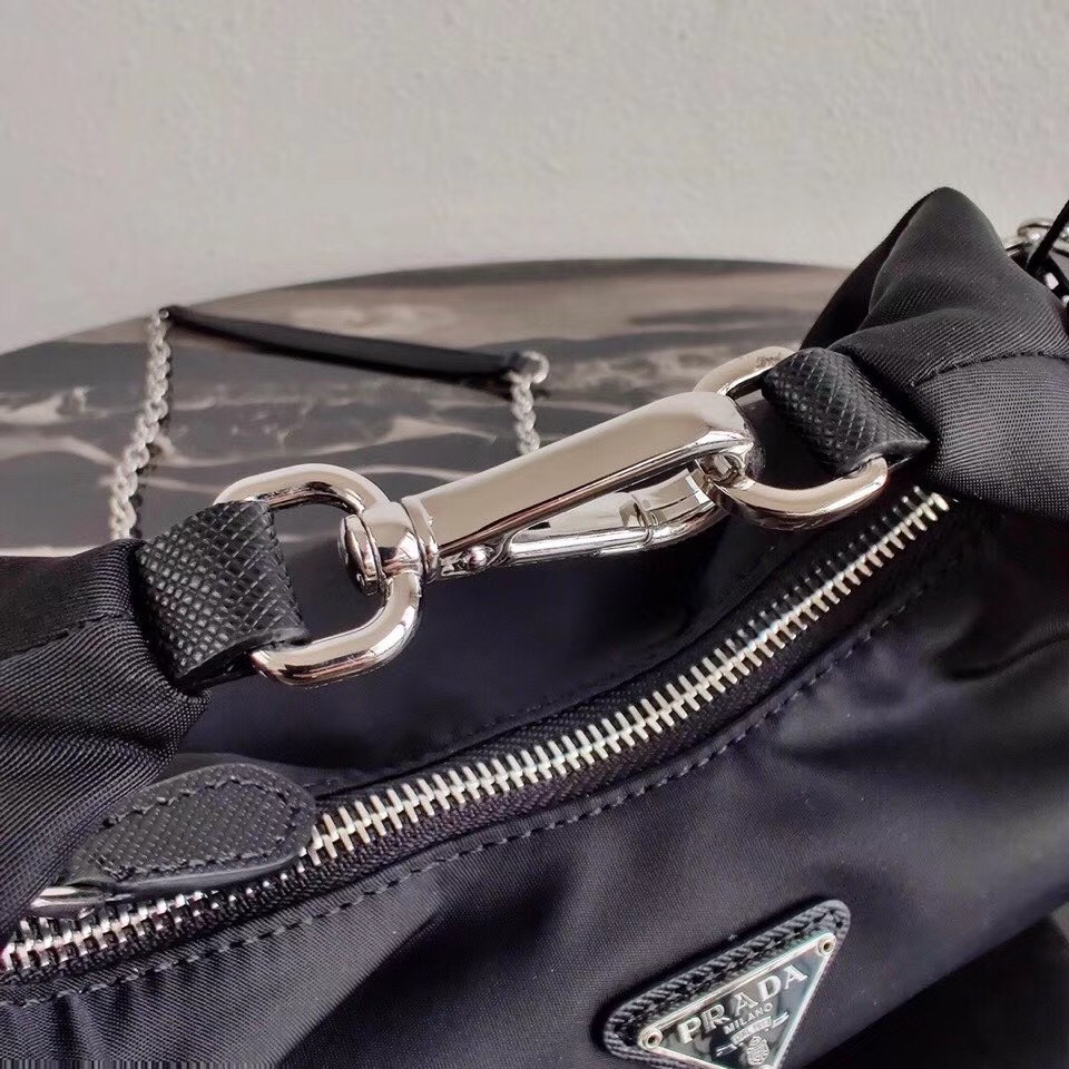 Prada Black Nylon Re-Edition 2006 Hobo Bag