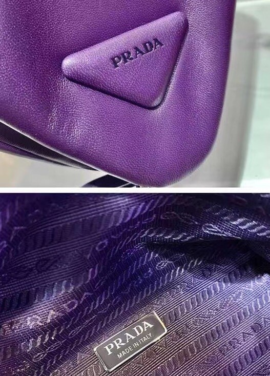 Prada Padded Bag In Purple Nappa Leather