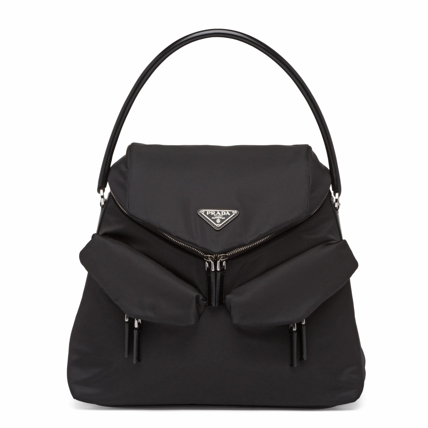 Prada Signaux Hobo In Bag In Black Nylon