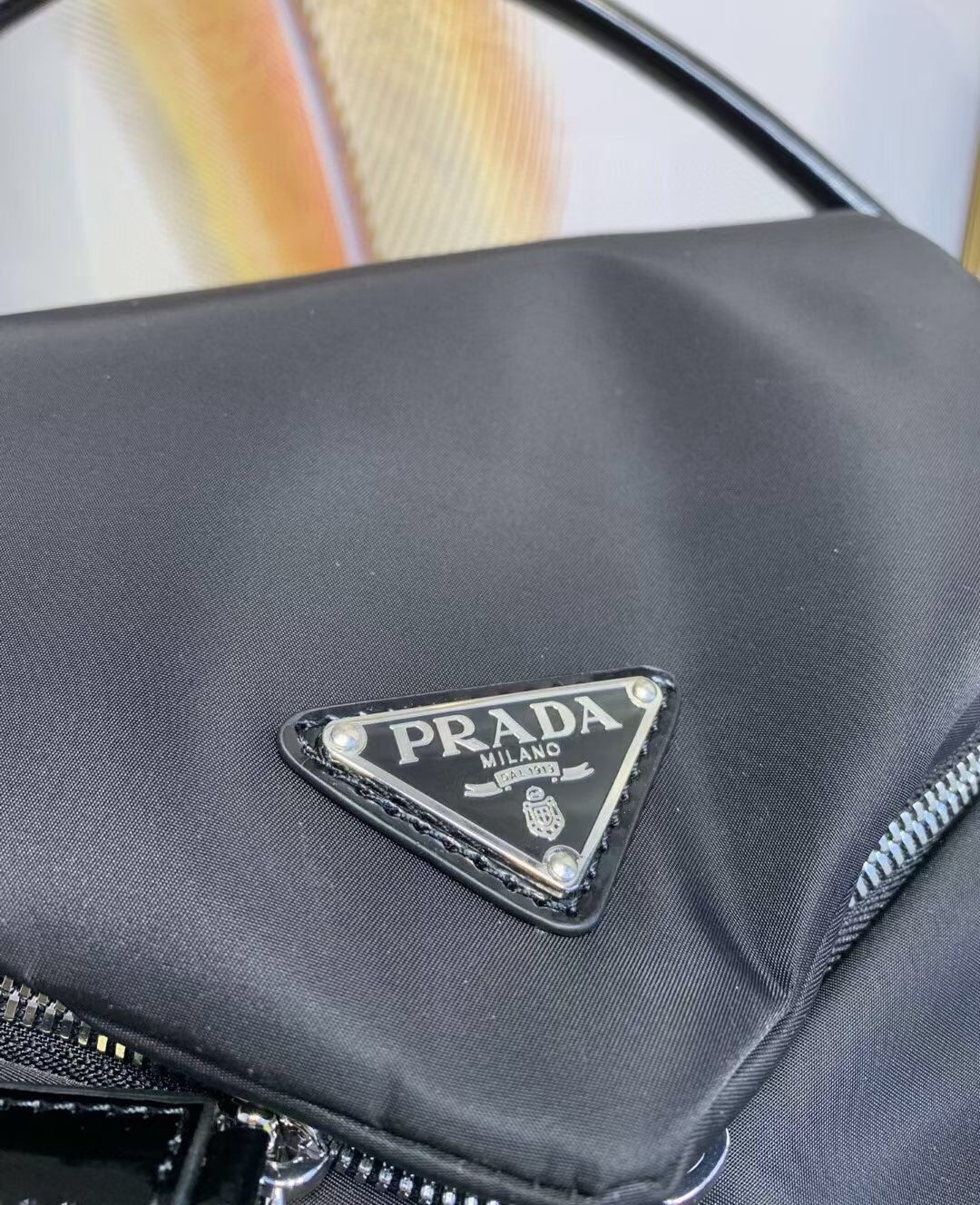 Prada Signaux Hobo In Bag In Black Nylon