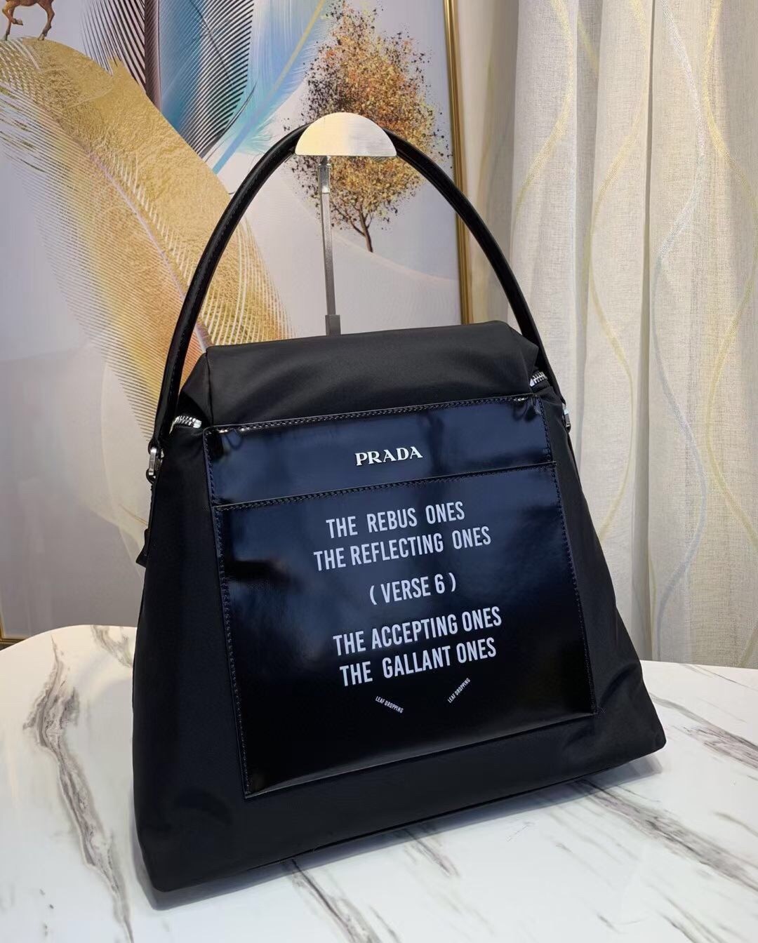 Prada Signaux Hobo In Bag In Black Nylon