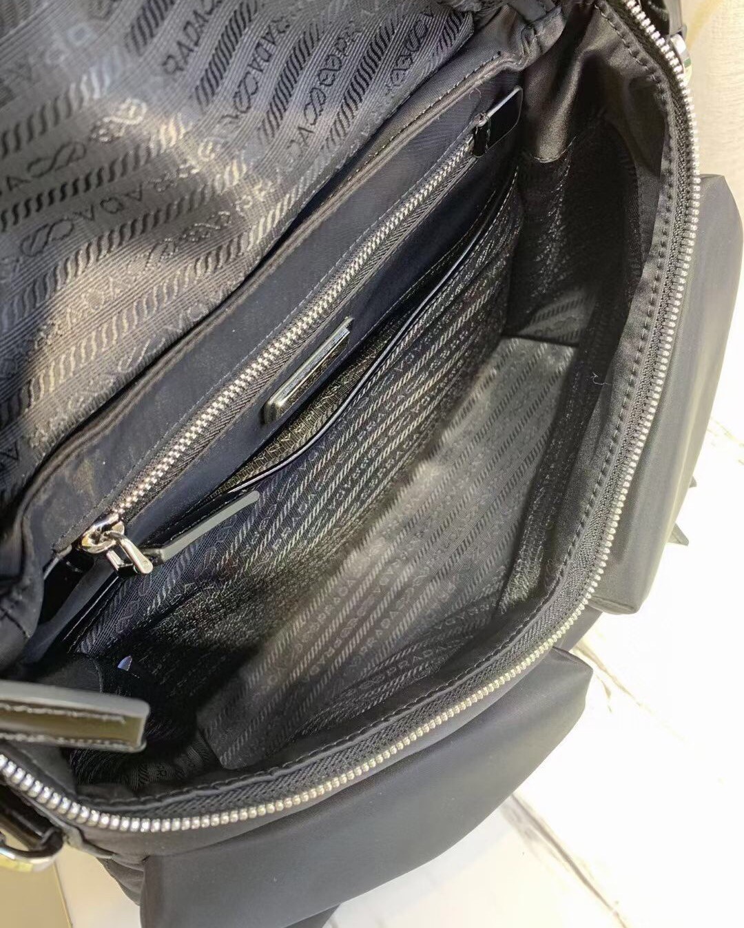 Prada Signaux Hobo In Bag In Black Nylon